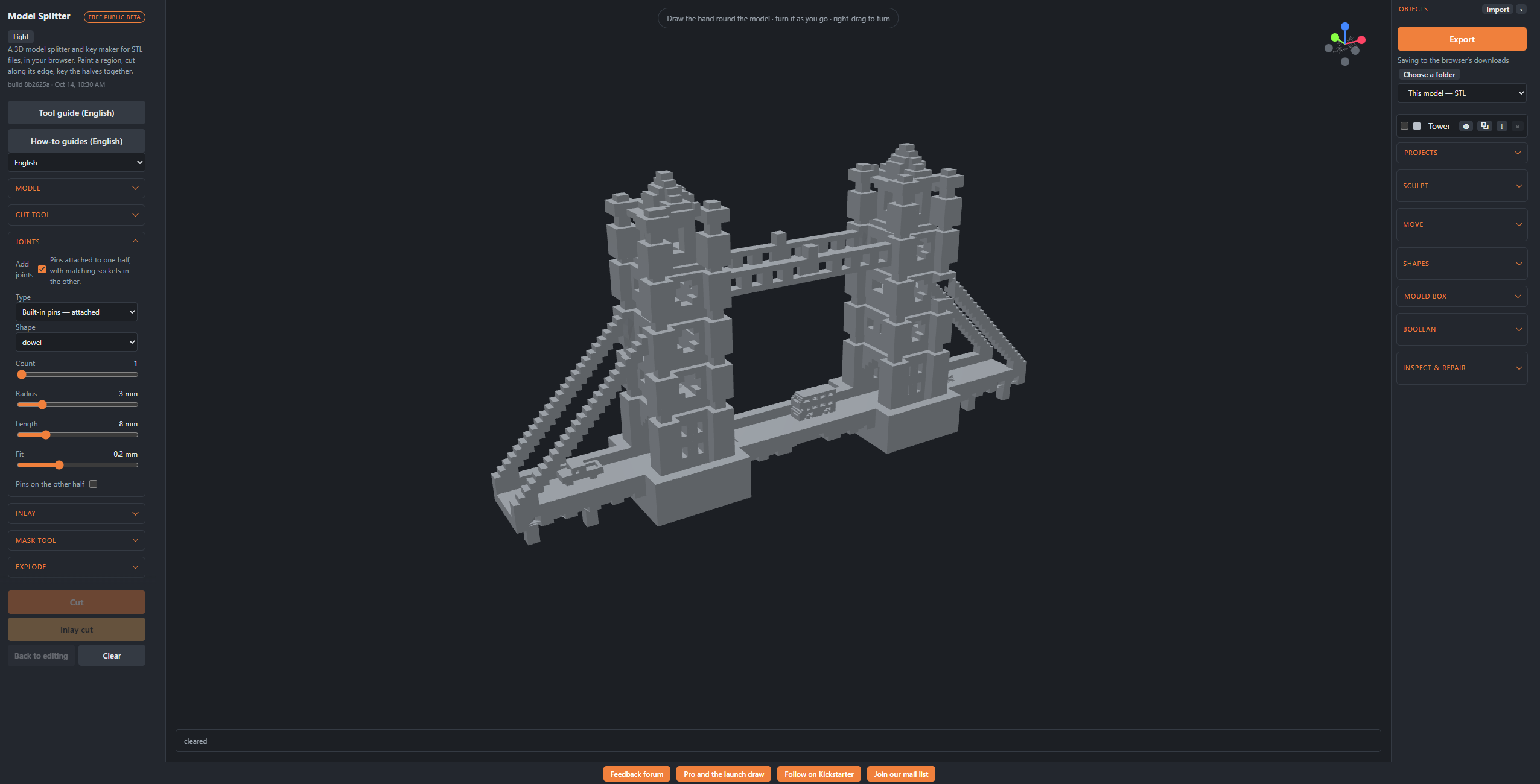 ModelSplitter: böngészőben darabolhatóak a túlméretes 3D modellek